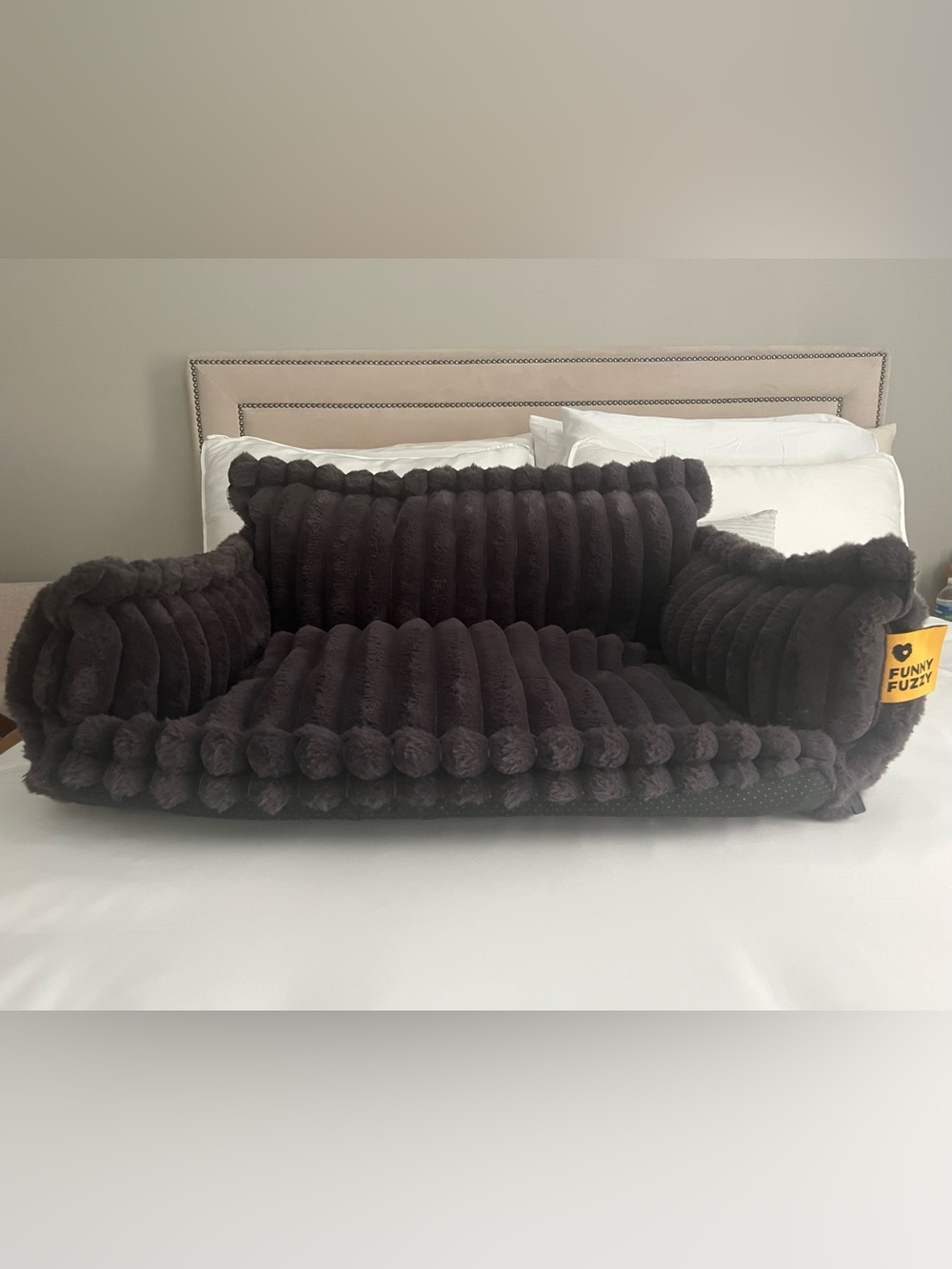 Funny Fuzzy Brown Plush Pet Sofa